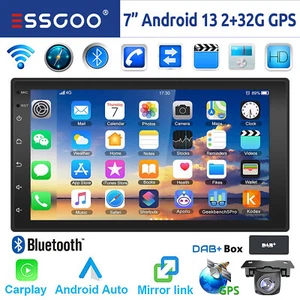 Autoradio DAB+ 2 DIN 32G Android 13 Carplay 7 Zoll Bluetooth GPS NAVI RDS Kamera - Bild 1 von 13