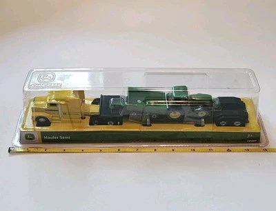 John Deere Hauler Yellow Semi with Tractor Diecast Model 37382 Tomy Collectible - Image 1 of 4