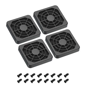 4 Pack 40mm Cooling Fan Filter with Screw ABS Ventilator Grill Guard Black - Zdjęcie 1 z 6