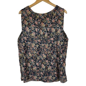 Ann Taylor Damen-Top Loft Größe 16/18 Blumenmuster ärmellos Schlüssellochöffnung Übergröße - Bild 1 von 4