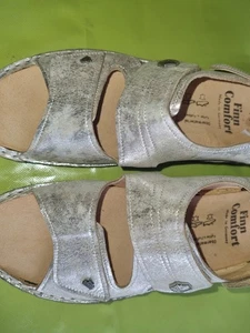 Damenschuhe Sandalen Finn Comfort Ohne Einlage Silber Gr.40 D Top Zustand - Bild 1 von 8