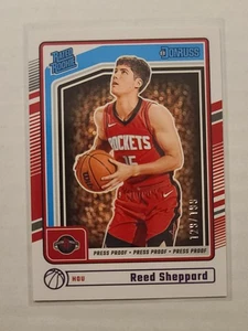 2024-25 Donruss Reed Sheppard RC #202 Purple Press Proof 129/199 Houston Rockets - Picture 1 of 2