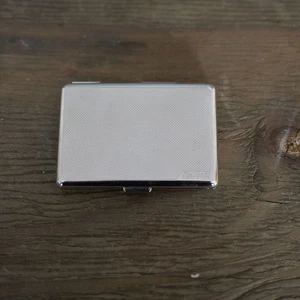 Retro 1951 Zigarettenetui silberfarben Metall strukturiert Tasche Kartenetui Vintage - Bild 1 von 6