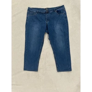 Rebel by Right Womens Blue Denim Cropped Capri Solid Jeans Size 24 - Picture 1 of 9