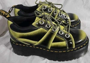 Dr Martens Quad Max Leather Platform Shoes Lime Women Size 10 New No Box Defect - Picture 1 of 8