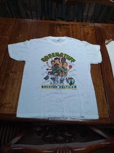 Vintage Boston Celtics Shirt Mens XL White Green Stuff Cartoon Graphic 80s USA - Picture 1 of 10