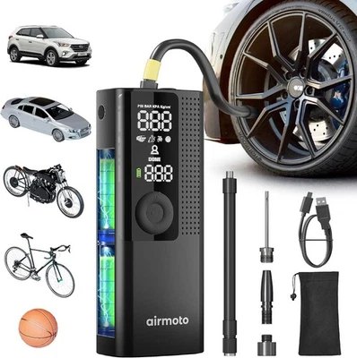 Portable Tire Inflator Air Compressor Cordless Pump Digital Gauge LED Light Auto - Image 1 of 4
