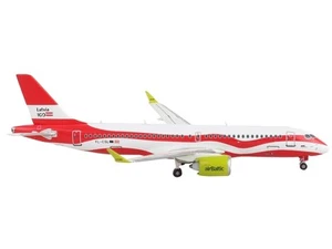 Airbus A220-300 Verkehrsflugzeug "Air Baltic" weiß und rot 1/400 Diecast Mod - Bild 1 von 2