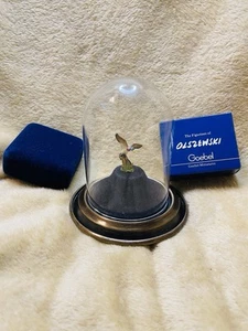 GOEBEL OLSZEWSKI MALLARD DUCK Miniature Bronze Figurine 627-P Display & Dome - Picture 1 of 7