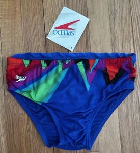 Speedo New with Tags Vintage late 1980s-1990s Swim Brief USA Multicolor Men 32 - Picture 1 of 11