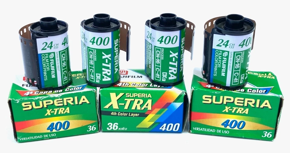 NUEVO 7 rollos Fuji Superia X-TRA Fujifilm 400 velocidades 24 y 36 EXP, caducado 11/2005 Foto 1 de 4