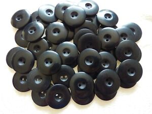 Large 23mm x 6 Black Quality 2 Hole Polished COAT Buttons JACKET sewing CRAFT 
