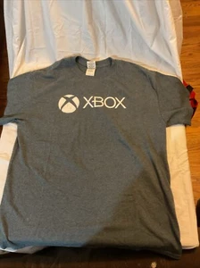Vintage 90's X-BOX Console Microsoft Gaming L Promo Gray Short Sleeve T-Shirt - Picture 1 of 12