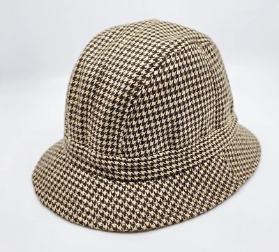 * SOMBRERO CLOCHE PATA DE GALLO MARRÓN VINTAGE * LIGERO * Foto 1 de 4