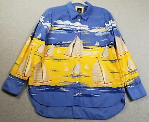 Camisa Nautica Jeans Abotonada Mujer Mediana Vela Día Manga Larga Barco Algodón Fino - Imagen 1 de 14