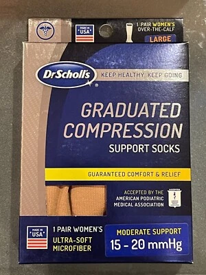 Calcetines de compresión graduados beige grandes Dr. Scholl’s para mujer (8-10,5) Foto 1 de 3