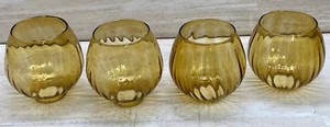 Pendant Light Shade Set of 4 Amber OPTIC Vanity Sconce Suspended - FITTER 1 7/8" - Picture 1 of 10