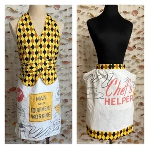 His and Hers Novelty Barbecue Aprons Set Gag Wedding Gift Vintage BBQ Apron - Picture 1 of 11