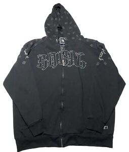 Vintage So Cal Hoodie Mens XL Black Sweatshirt Y2K Grunge AC3