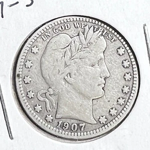 1907-S BARBER QUARTER ~ FULL LIBERTY - Picture 1 of 2