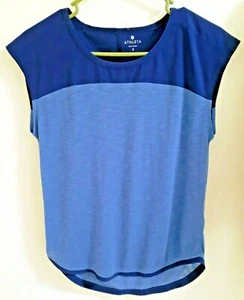 Top sin mangas Athleta para mujer dos tonos azul talla S atlético yoga gimnasio entrenamiento - Imagen 1 de 4