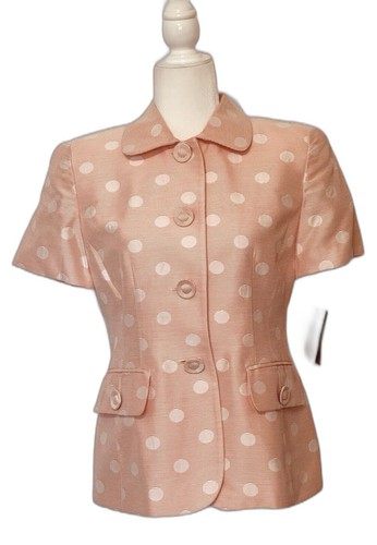 Giacca foderata a righe a pois CHRISTIAN DIOR donna taglia 4 nuova con etichette silenziosa lusso