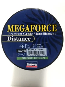 Daiwa Megaforce 4 lb. 1500 yds. Rauchgrüne monofile Angelschnur - Neu - Bild 1 von 2