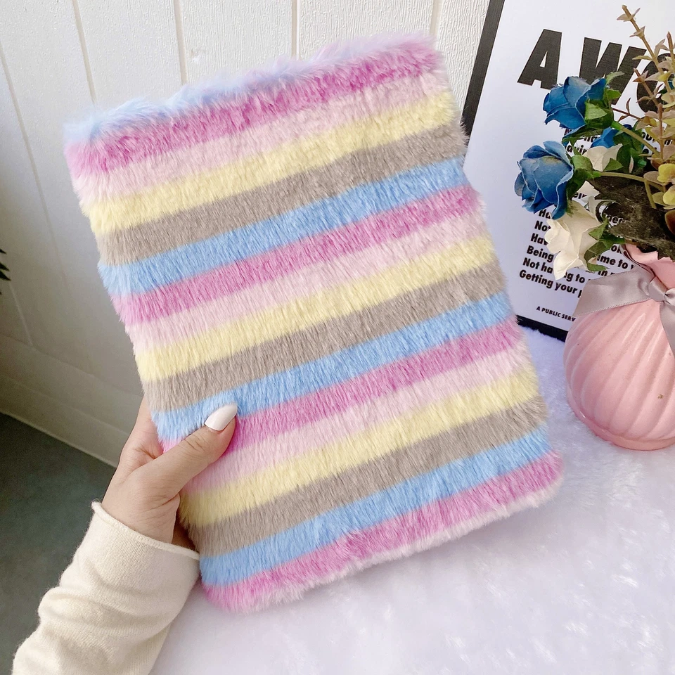 Funda protectora abatible para tablet de cuero felpa para iPad 5ta/6ta generación/Pro 9,7"/mini/2/3/4/5 Foto 1 de 4