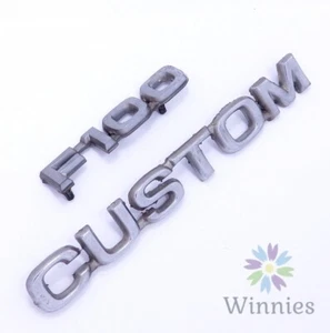 Ford Custom 100 Metal Fender Emblem Nameplate Badge OEM Script Side 80 81 - Picture 1 of 2
