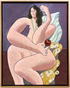 CONTEMPORARY PAINTING NUDE WITH APPLE Unclothed Eve ROBERT FINCH 20th c American - Picture 1 of 7
