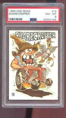 1969 Donruss Odd Rods #19 Sharecropper PSA 8 Graded Sticker Card Odd Rod - Image 1 of 2