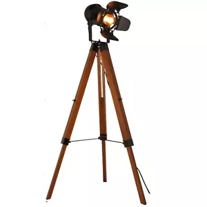 Industrial Tripod Floor Lamp for Living Room Bedroom, Vintage Standing Readin... - Picture 1 of 7