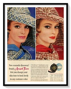 Anuncio impreso en polvo cara ángel de estanque vintage 1961 revista maquillaje anuncio - Imagen 1 de 2