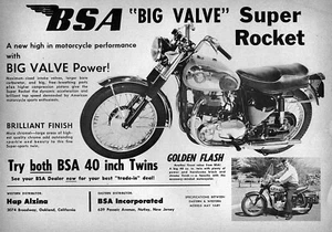 BSA Super Rocket 1959 motocicleta "Big Valve" anuncio original  - Imagen 1 de 1