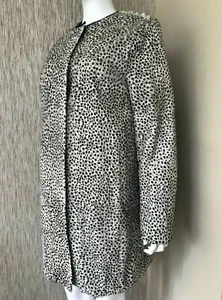 Max Mara Studio Marfil y Negro Estampado Leopardo Abrigo de Piel Falsa Venta - Imagen 1 de 14