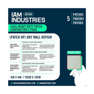 4" X 4" CONTRACTOR 5 PACK - HEAVY DUTY DRYWALL REPAIR PATCHES - Picture 1 of 1