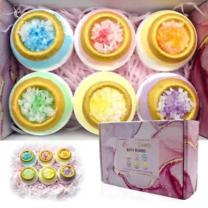 6pcs Crystal Bath Bombs Boxed Gift Set (with essential oil and natural sea salt) - Picture 1 of 4
