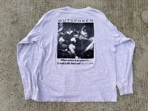 Vintage 90s Outspoken Long sleeve Shirt Hardcore Punk SXE Straight Edge XL - Picture 1 of 11