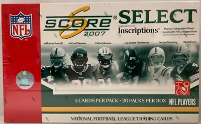 2007 SCORE SELECT NFL FOOTBALL HOBBY BOX 20 PACKS TOM BRADY FRANCHISE NEW SEALED - Image 1 of 2