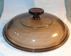 VINTAGE PYREX BRAUNER GLASDECKEL NUR 8-1/2" V-2,5-C B passt Vision 2,5 L Topfpfanne - Bild 1 von 5