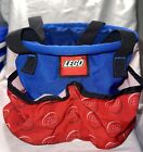 LEGO Brand Big Storage Bucket Bag Pockets Handles Organizer Red Blue 2018