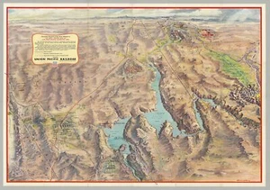 Eddy, Gerald A., mapmaker. Panoramic Perspective [Las Vegas region]. 1958. - Picture 1 of 5