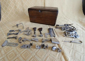 1889 antiker Nähkasten Holz alte Vintage Maschine mit Zubehör Zubehör Zubehör - Bild 1 von 10