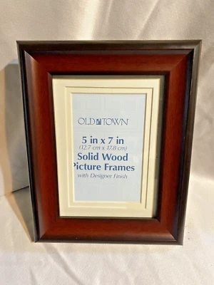 OLD TOWN Two Tone Brown Doubled Matted Tabletop Picture Frame 5” X 7” #3 - Image 1 of 4