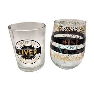 Whisky & Weinglas Geschenkset Shut Up Liver You're Fine Time To Drink Wine Dance - Bild 1 von 5