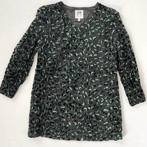 Milly Minis Girls Lylah Velvet Leopard Burnout Dress Size 7/8 Black Green - Picture 1 of 11