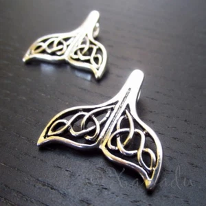 Celtic Mermaid Tail 24mm Antiqued Silver Plated Pendants C0608 - 2, 5 Or 10PCs - Picture 1 of 3