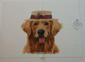 Placemat Golden Retriever Artist Designed Made in USA Dapper Dog 14 X 20 - Picture 1 of 2
