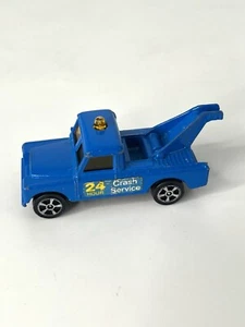 Vtg Corgi Juniors 1:64 Scale Blue Land Rover Wrecker Tow Truck "Crash Service" - Picture 1 of 5