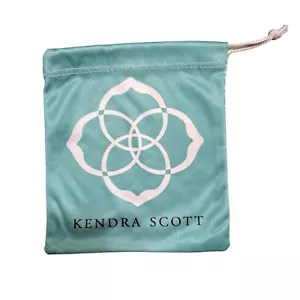 Kendra Scott Jewelry Dust Bag Drawstring Logo Teal Pouch 5" - Picture 1 of 2